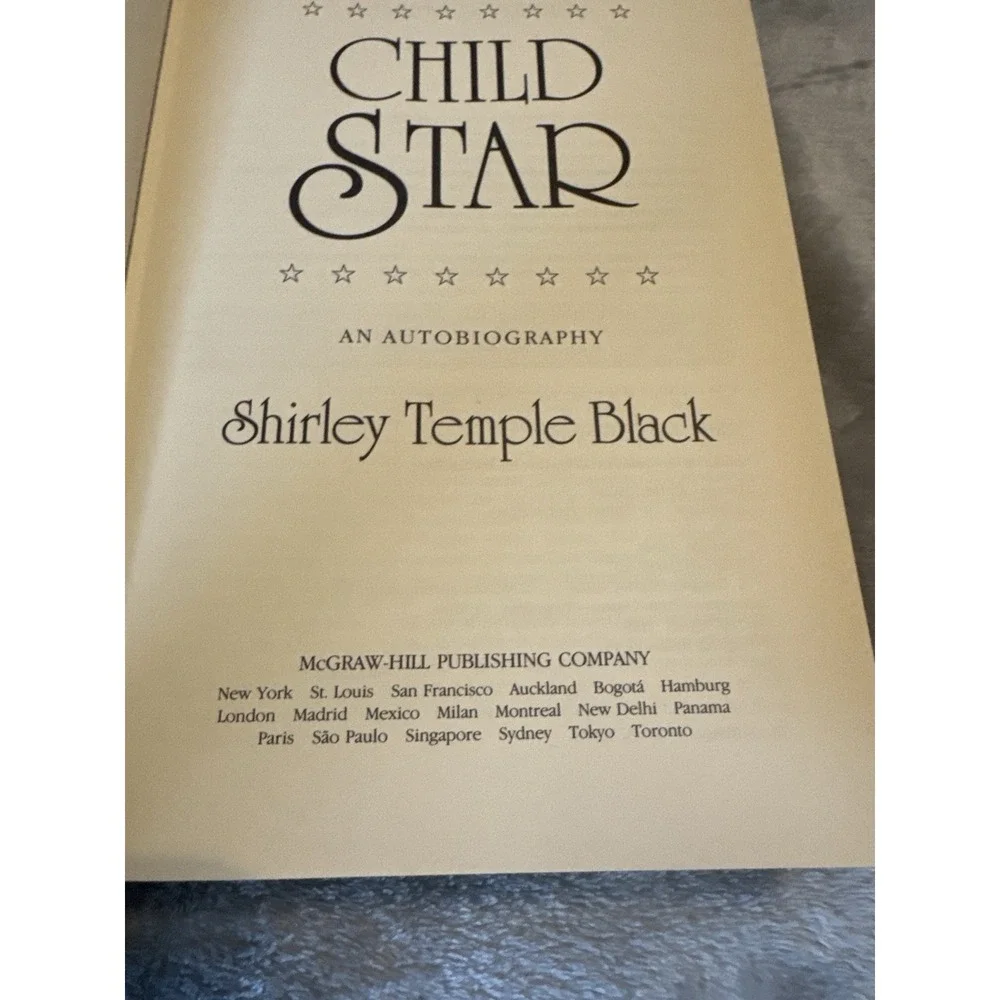 Child Star Shirley Temple Autobiography 1st Edition‎ 1988 Hardcover Dust Jacket